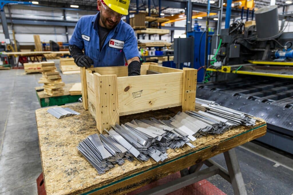 Smiling worker in factory