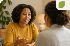Two women in conversation